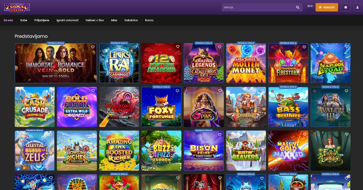Igre v Zodiac Casino