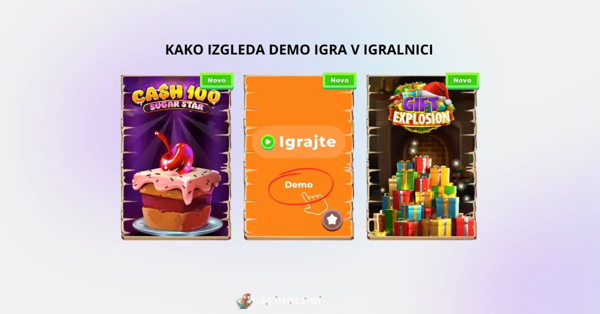 Kako izgleda demo igra v igralnici