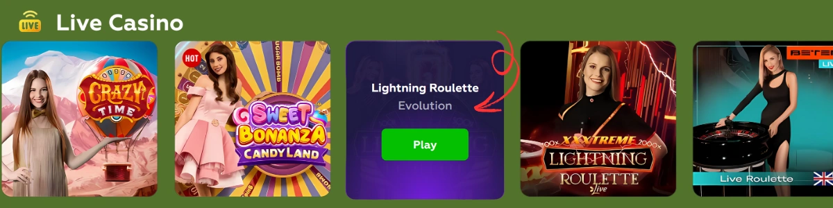 Igre v živo v Playfina Casino