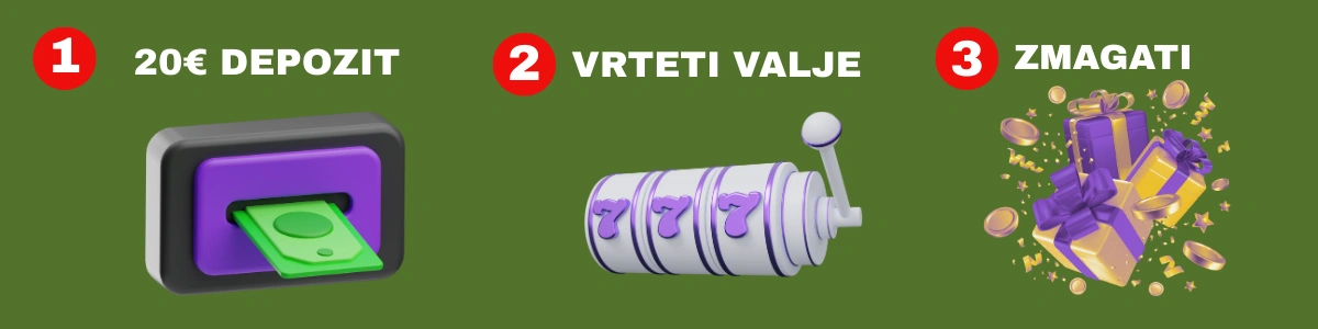 Postopek za 20 € depozit v igralnici