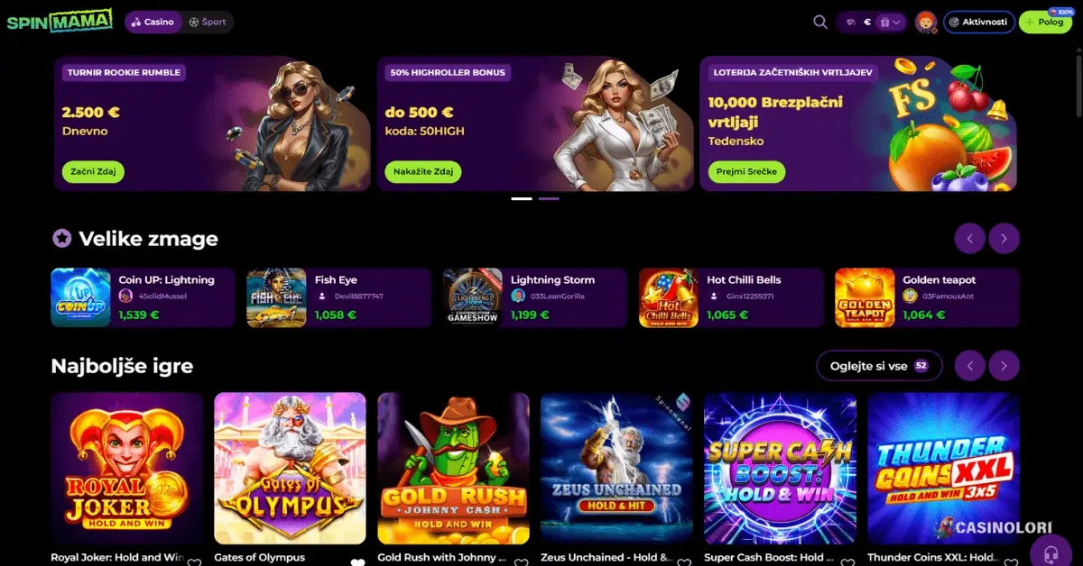 Spinmama Casino igre
