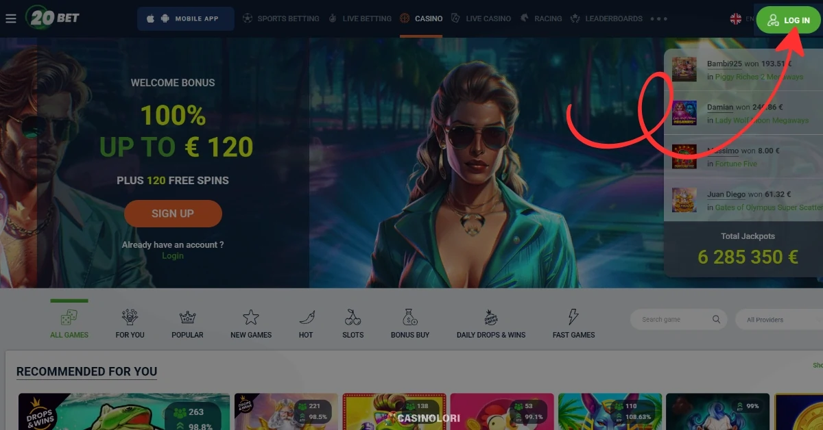 20Bet login
