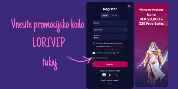 NV Casino vnesite kodo LORIVIP