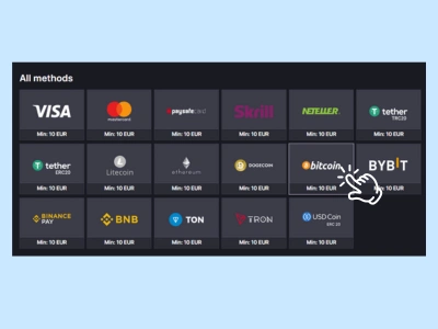 Izberite kriptovaluto za nakazilo