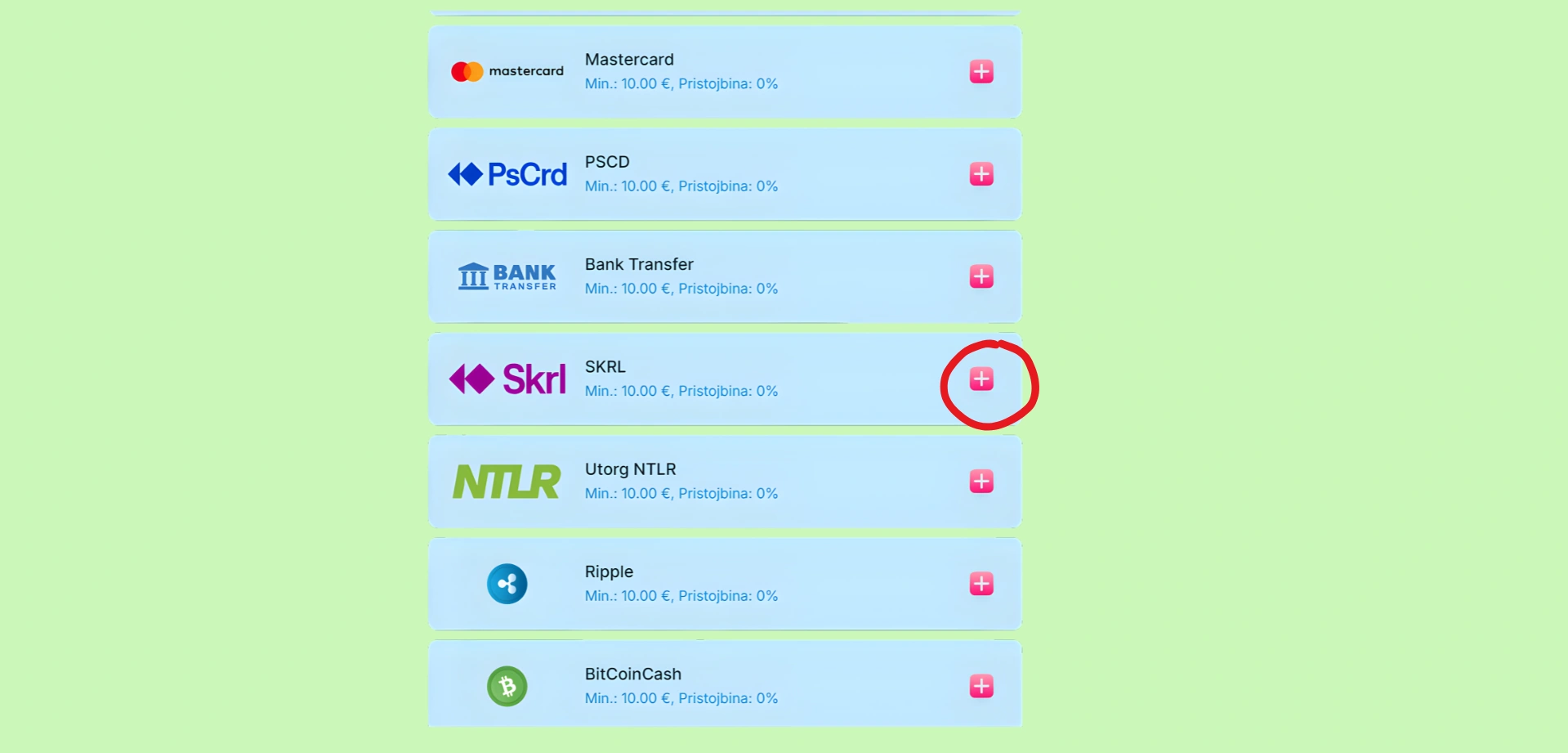 Izbira plačilne metode v casino