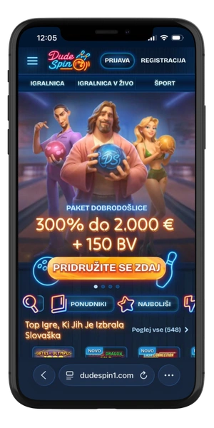 DudeSpin Casino na mobilnem telefonu