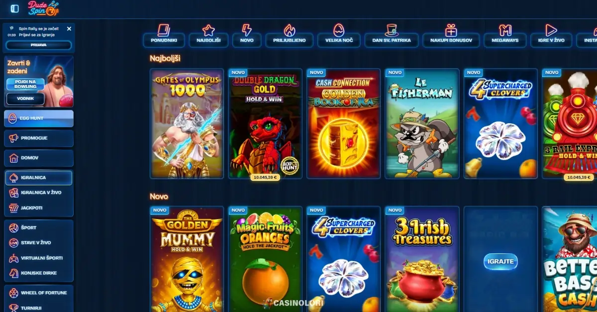 DudeSpin igralni avtomati