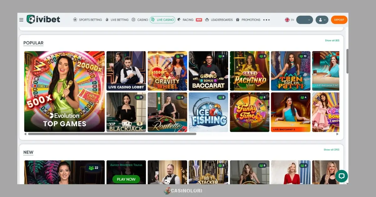 IviBet Casino live igre