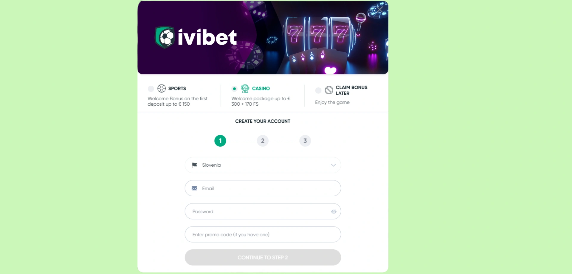 IviBet korak 2