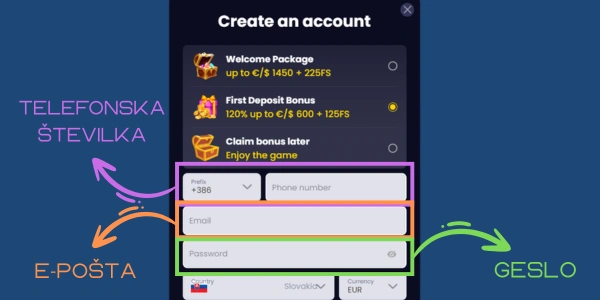 SlotsGem Casino registracija