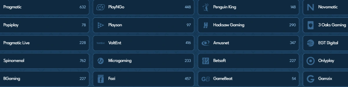 Casea Casino ponudniki