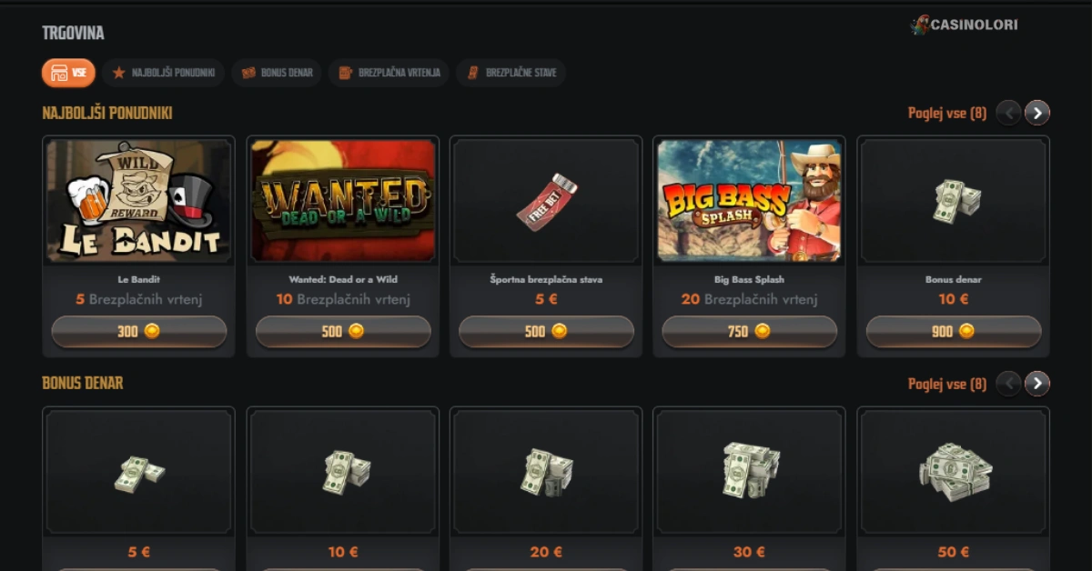 Gransino igralnica trgovina