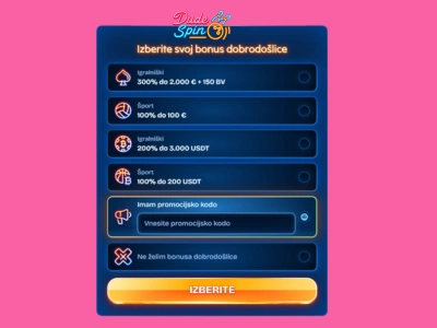 Izberite Imam promocijsko kodo