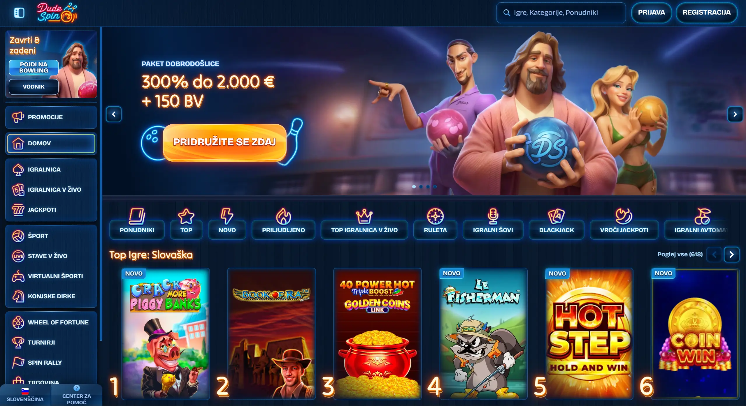 DudeSpin Casino homepage