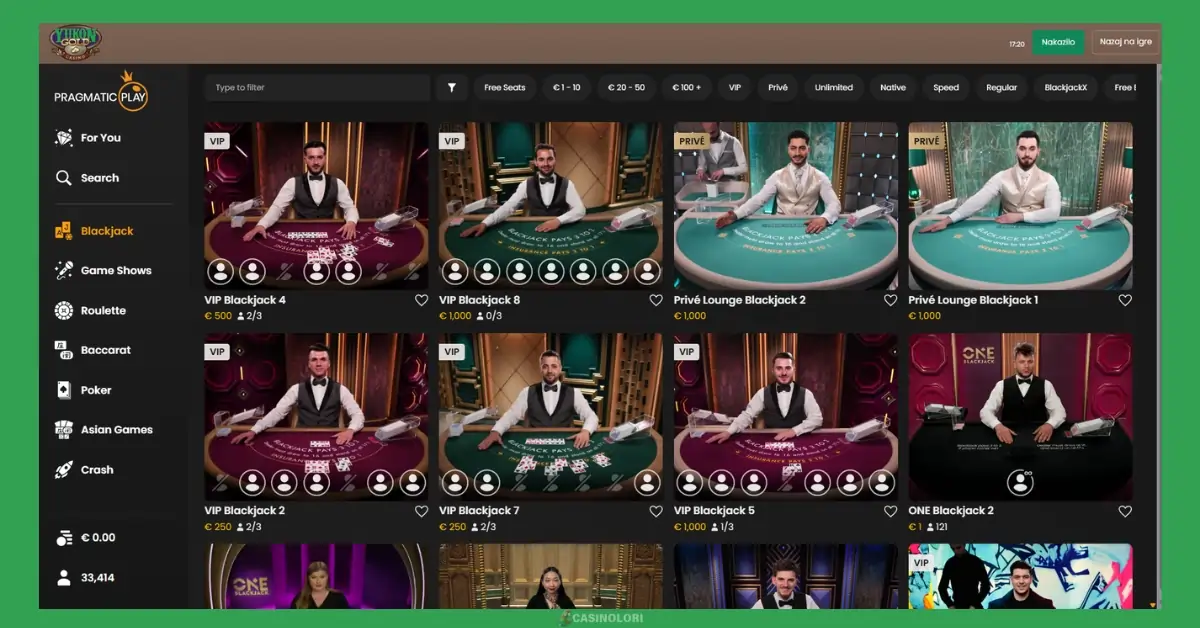 Yukon Gold Casino live igre