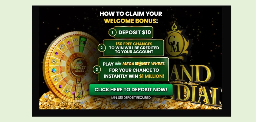 Aktivacija bonusa v Grand Mondial Casino