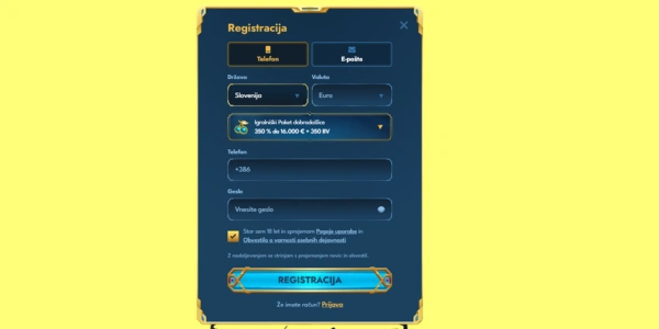 Registrirajte račun v Paysafecard igralnici