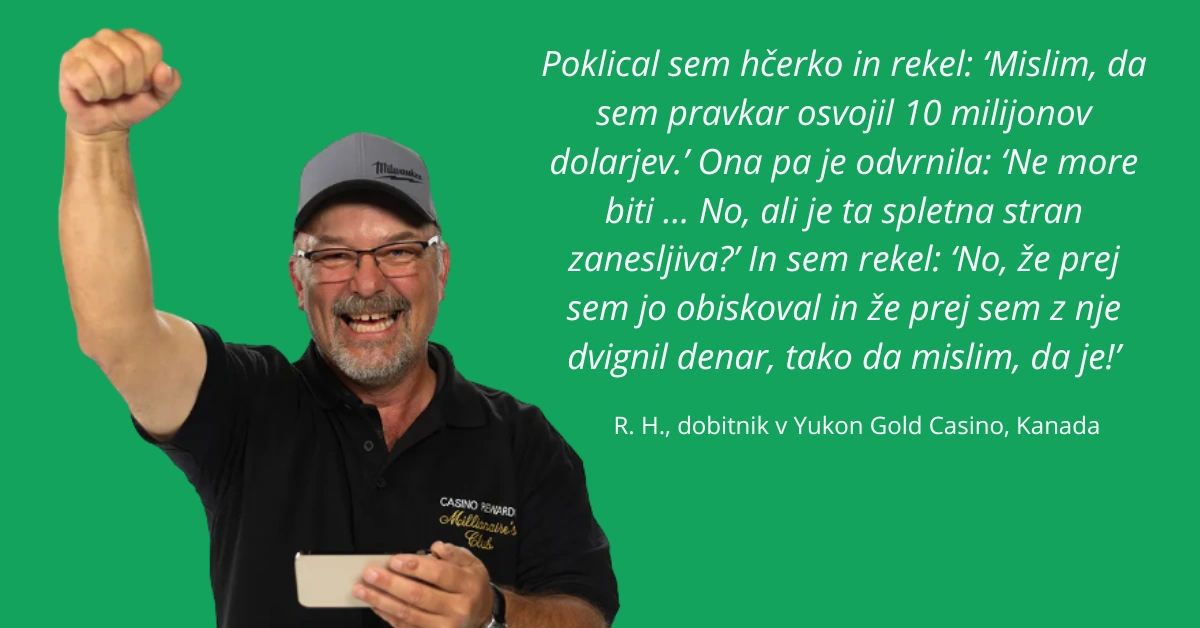 Casino Rewards klub milijonarjev